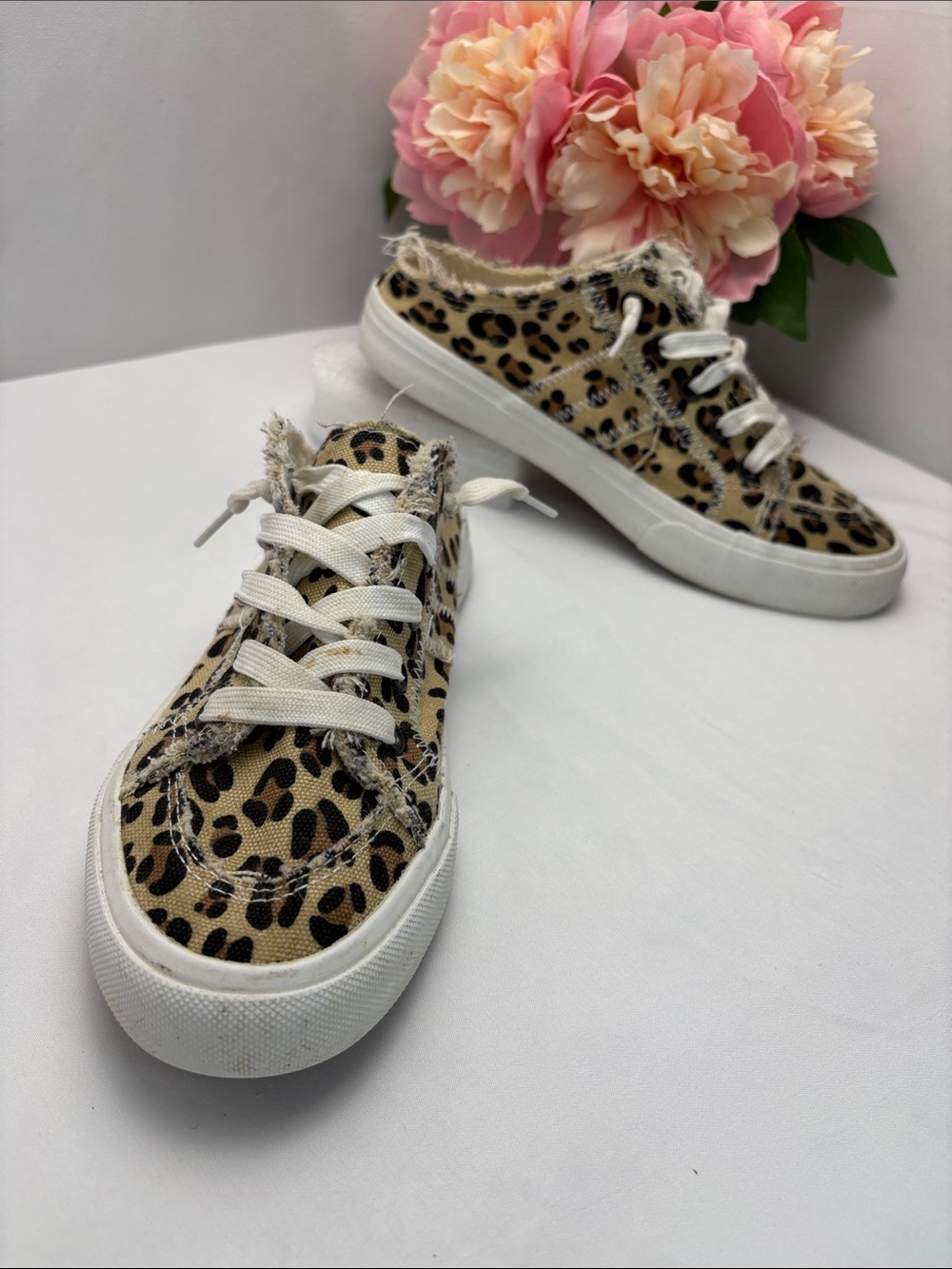 Obtaom‎ Canvas Mule Sneakers Leopard Print #498